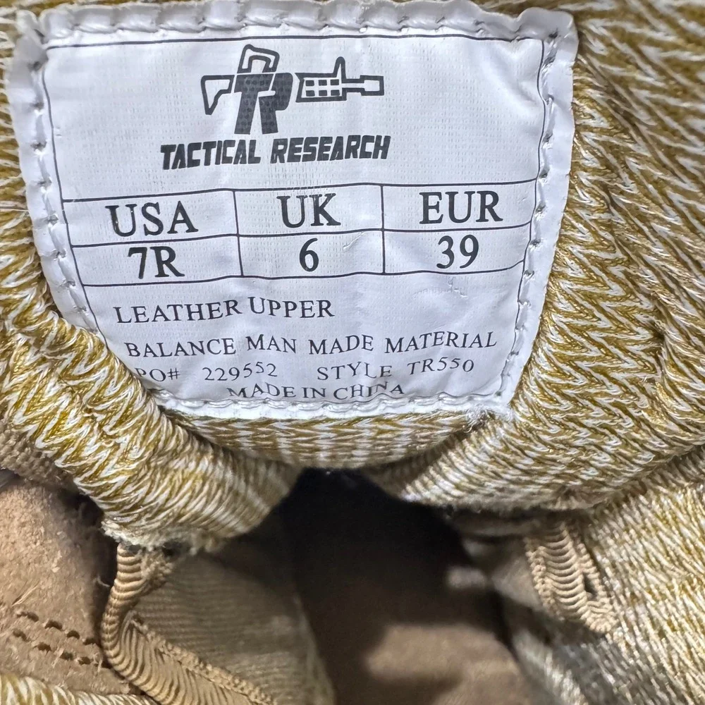 Tactical Research Khyber TR550 Desert Tan Combat Boots Mens Size 7R‎ Vibram Sole